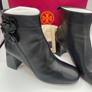 Tory Burch Blossom Black Booties